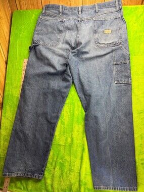 Wrangler Carpenter Jeans Mens 40x30 Light Wash Denim Workwear